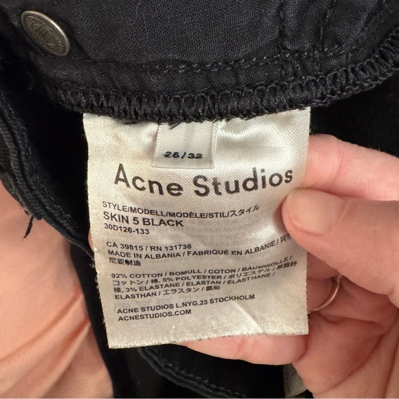 Acne Studios Skin 5 Black Skinny Jeans - Women’s 26 - Picture 11 of 11